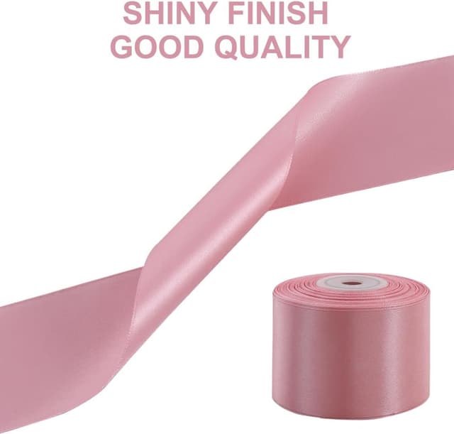 Detalle de TONIFUL Satinband Roségold 5 cm x 20 m – Geschenkband für große Schleifen und Deko
