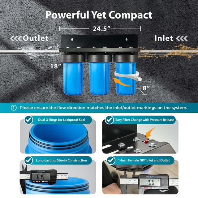 Detalle 2 de iSpring WGB31BM Filtro de agua 3 etapas 10 x 4,5