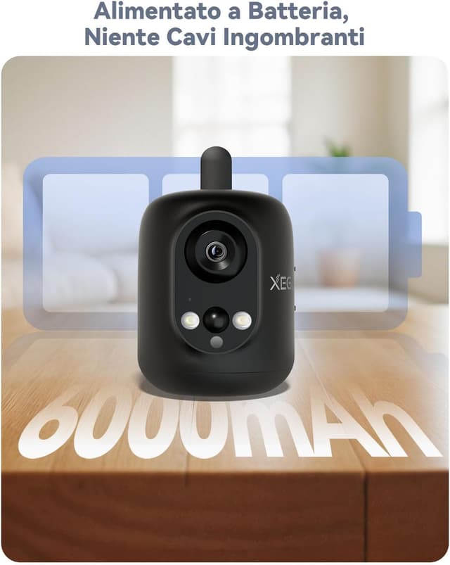 Detalle de Telecamera 4G Xega 2K con SIM 6000 mAh