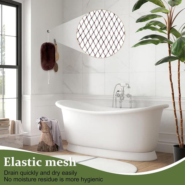 Thumbnail 6 de African Net Sponge Authentic with Knots – Exfoliating Body & Back Scrubber (Long Loofah Bath Sponge), Brown