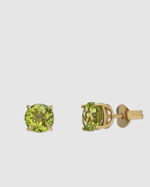 Detalle de Black & White Pendientes de oro con peridoto 💍