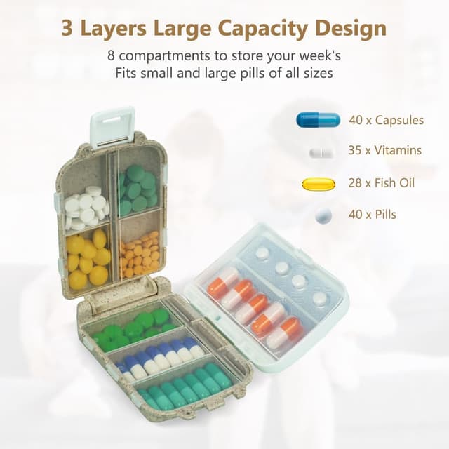 Thumbnail 3 de ACWOO Portapillole 3 strati 8 scomparti