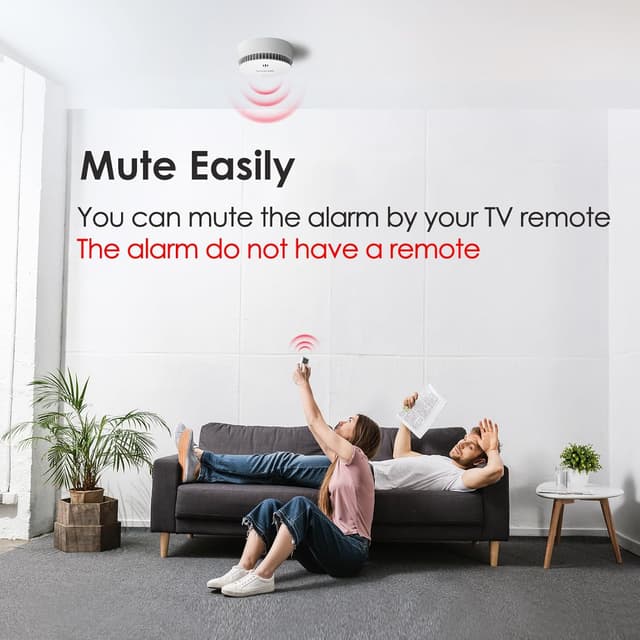 Detalle de Smoke Alarms for Home (10-Year Battery) EN14604 Certified, Test/Silence Button, 5-Pack