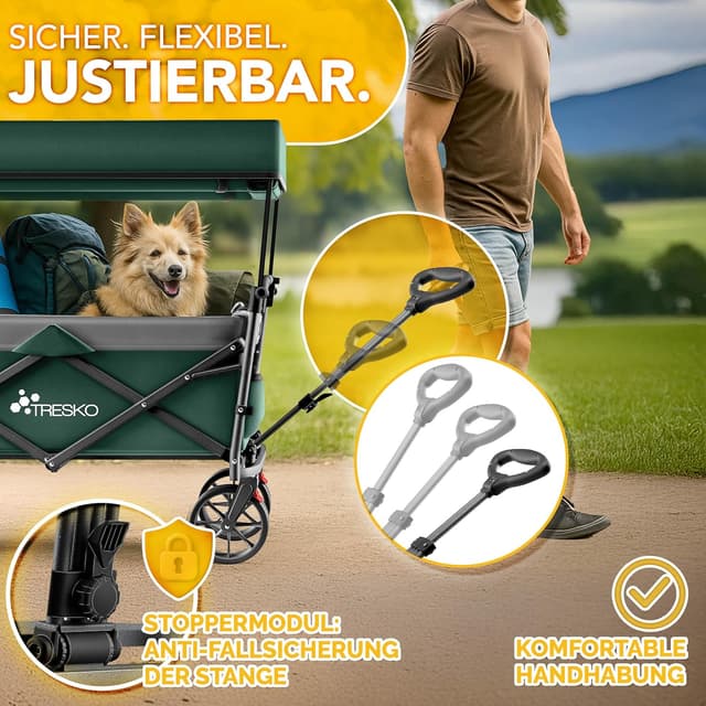 Thumbnail 5 de TRESKO Bollerwagen Faltbar mit Dach 150 kg
