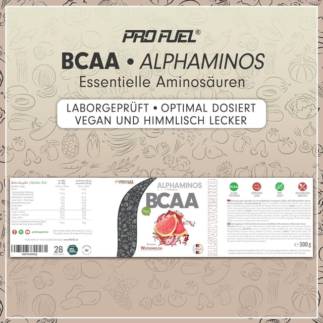 Thumbnail 5 de Alphaminos BCAA 2:1:1 Pulver 300 g â Wassermelone đ¶