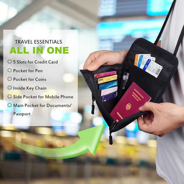 Thumbnail 5 de UBAYEE Brustbeutel mit RFID Schutz Reisegeldbeutel