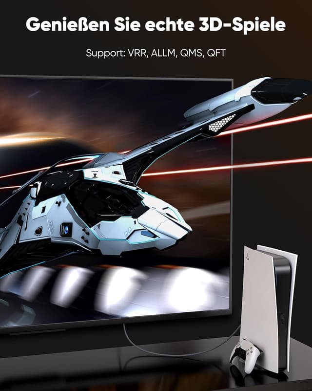 Thumbnail 6 de Highwings HDMI 2.1 Kabel 8K (8 m) mit 48 Gbps – Ultra Highspeed für PS5, TV, Blu-ray & Monitore