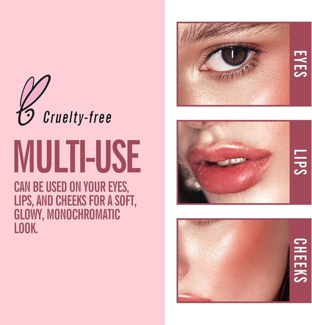 Detalle de KIMUSE Multi-Stick in crema per guance, occhi e labbra: fard illuminante e contour in stick