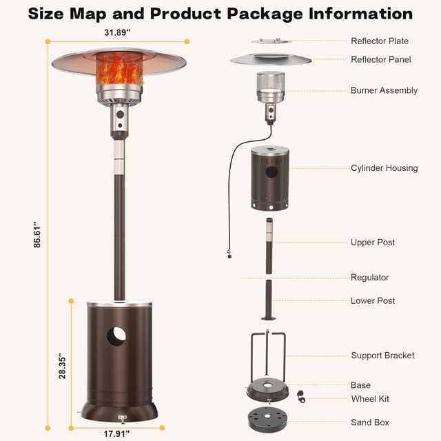 Thumbnail 5 de DIAMONDFORGE 50,000 BTU patio heater with table