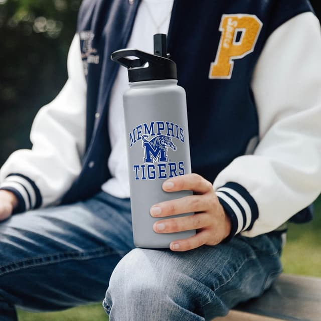 Thumbnail 2 de Logo Brands NCAA Memphis Tigers 34 oz Double-Wall Stainless Steel Quencher Bottle