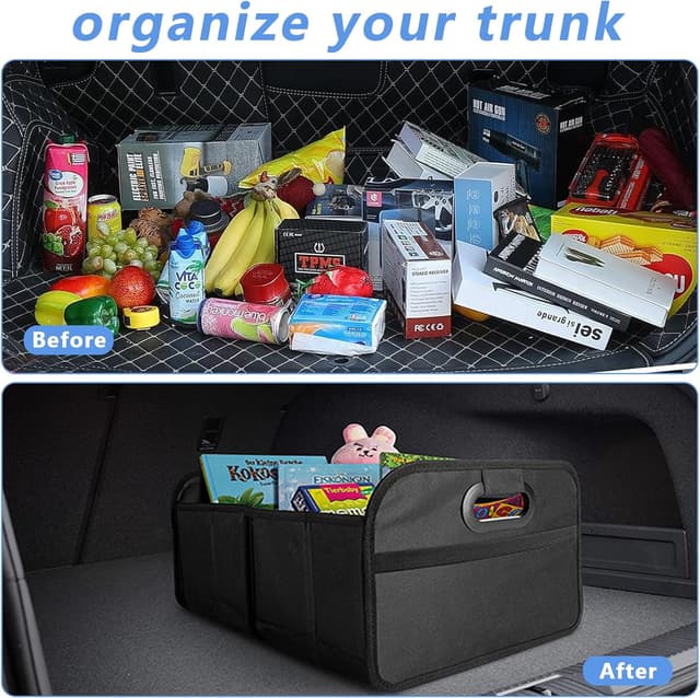 Detalle 2 de Xndryan Car Boot Organiser Bag (Foldable, Multi-Compartment) with Reinforced Base