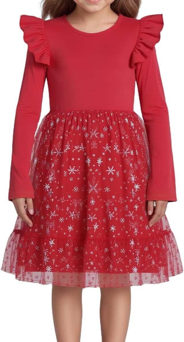 Detalle de Hovershoes Kids Princess Tulle Dress (Sleeveless or Long Sleeve) for Flower Girls & Parties