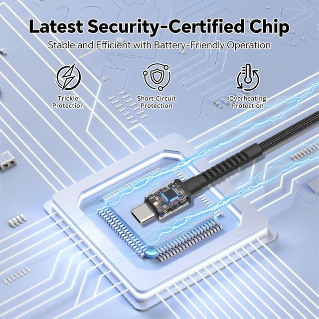 Detalle de QXQ Cavo USB-C 60W PD 1m Nero (set 2 pezzi) per ricarica rapida e trasferimento dati fino a 480 Mbps