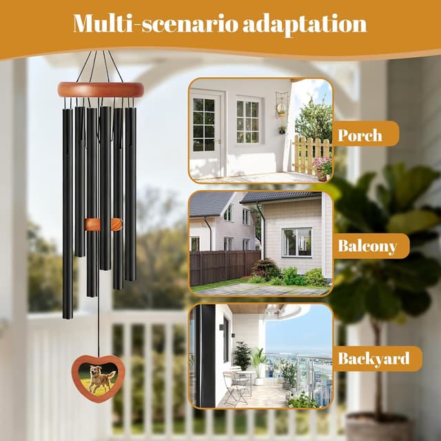 Detalle de Wind chime for outside, 26 inch aluminium tubes