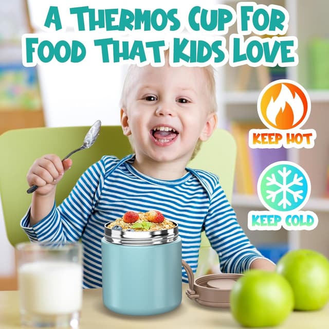 Detalle 2 de Insulated Food Jar 15.2 Oz for Kids 🍱