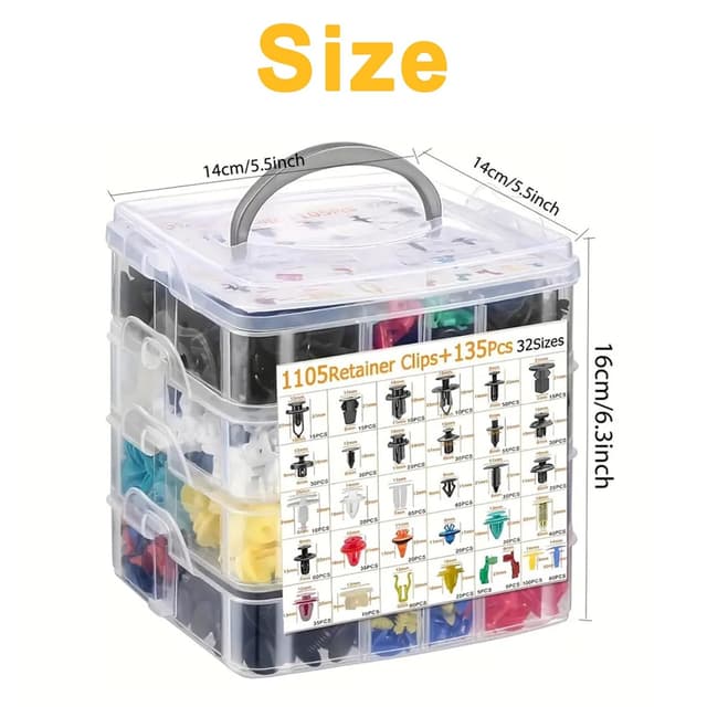 Thumbnail 3 de 1240PCS Car Trim Clips Set 1240 plastic fasteners for panels