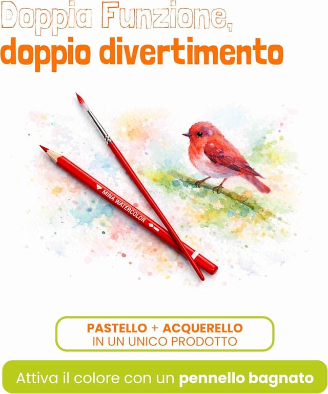 Detalle de Seven Pastelli Scuola Minapro Watercolor in astuccio metallico da 72 pezzi