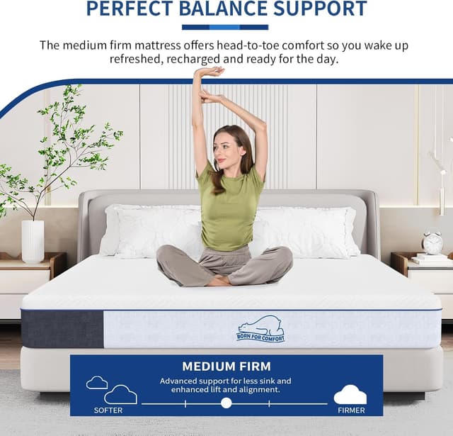 Detalle de wowttrelax King 5ft 8 memory foam mattress