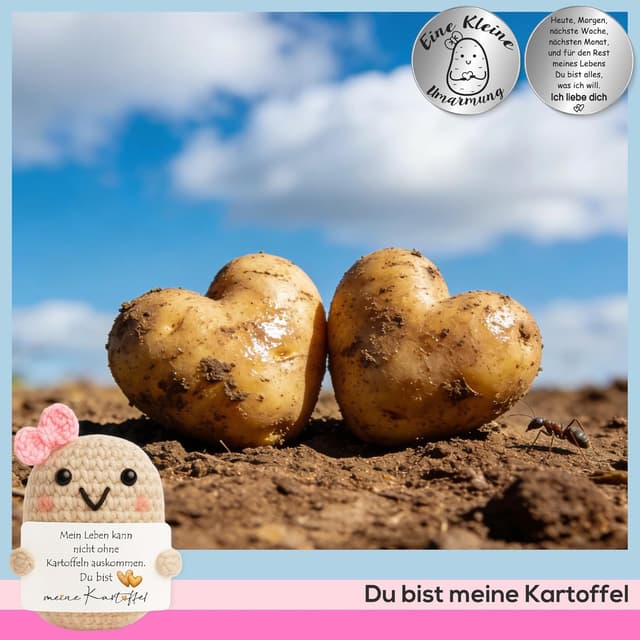 Detalle 1 de Tixlux Pocket Hug Kartoffel Figur für Paare Positive 5 x 7 cm