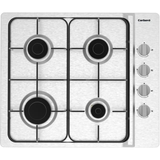 Detalle de corbero CPGS423X encimera gas 4 fuegos 60cm