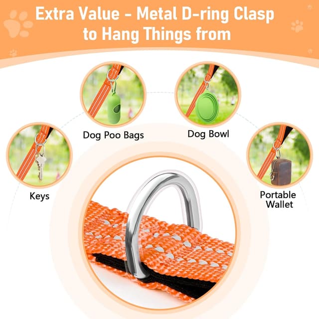 Detalle de X XBEN Long Line Dog Lead (25M / 82FT) – Reflective, Lightweight with Soft Padded Handle