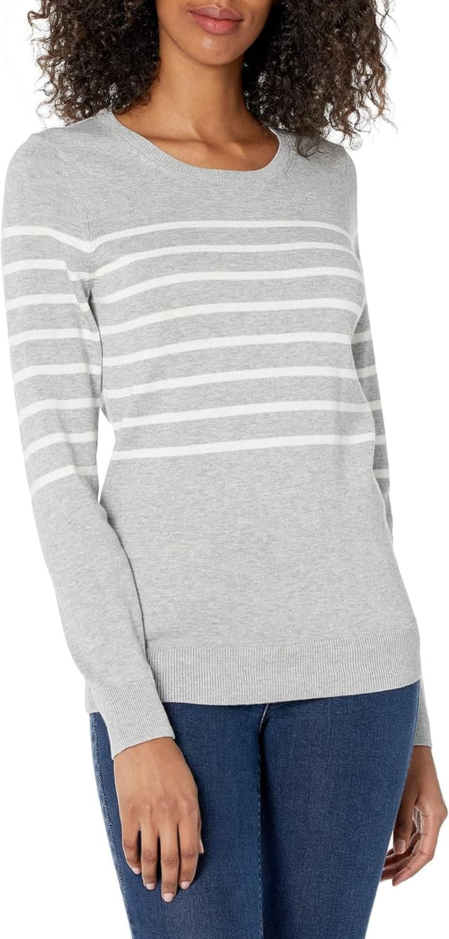 Detalle de Amazon Essentials Damen Leichter Langärmeliger Pullover mit Rundhalsausschnitt (auch in Übergröße)