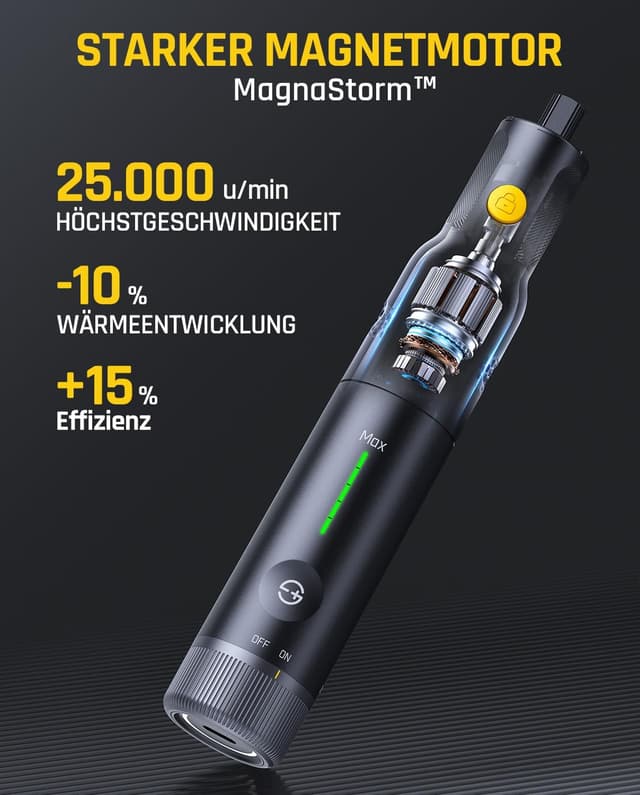 Detalle de Fanttik F2 Pro Akku-Multifunktionswerkzeug (5-Gang, 25.000 U/min) mit RevoStor-Hub und 55 Zubehörteilen