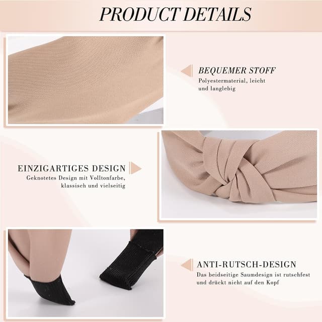 Thumbnail 3 de 6 Stück verknotete Haarreifen 16 cm