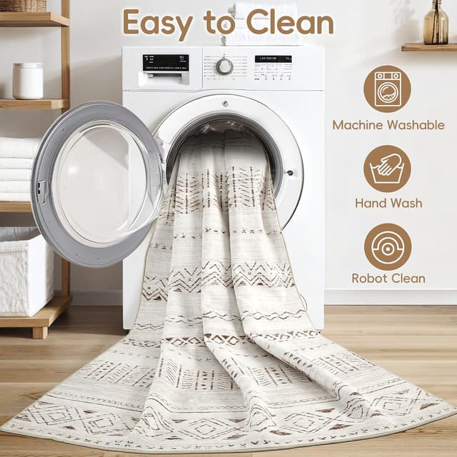 Thumbnail 3 de cotiled 8x10 Area Rug washable low pile 8'x10'