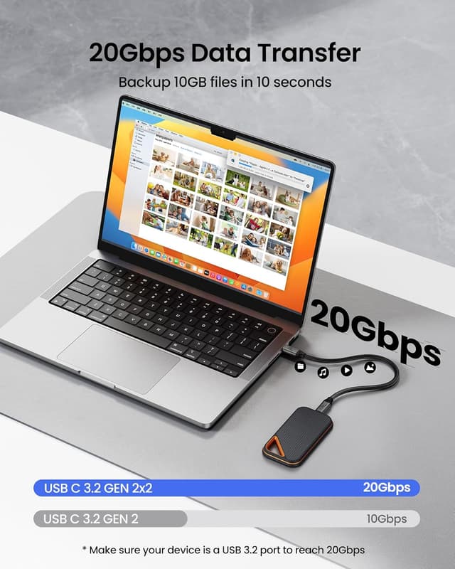 Detalle 2 de Silkland USB C Monitor Display Cable 3.3ft 8K 240W 🔌