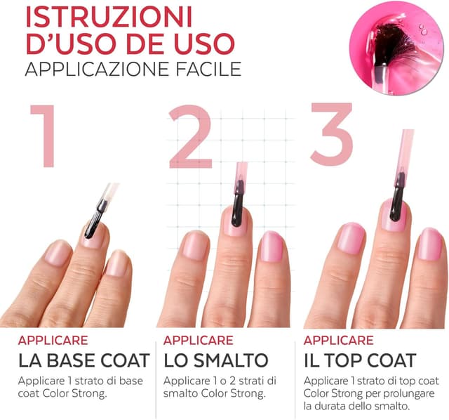 Detalle de PODERM Smalto rinforzante per unghie con biotina, silicio e cheratina (Color Strong) – mani e piedi
