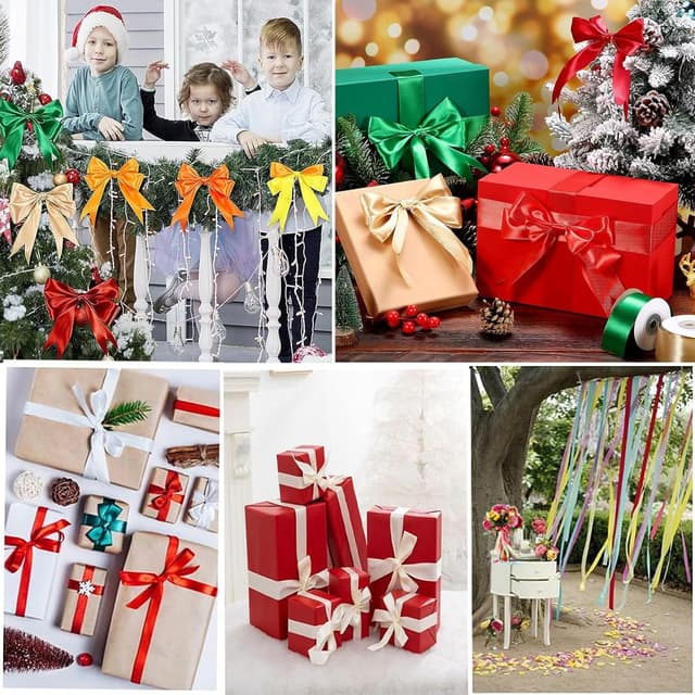 Thumbnail 5 de Satinband Geschenkband Weiß 15 mm, 22 m Rolle