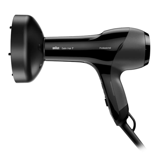 Detalle de Braun Satin Hair 7 SensoDryer Haartrockner HD785 mit Thermosensor, IonTec und Diffusor – schwarz