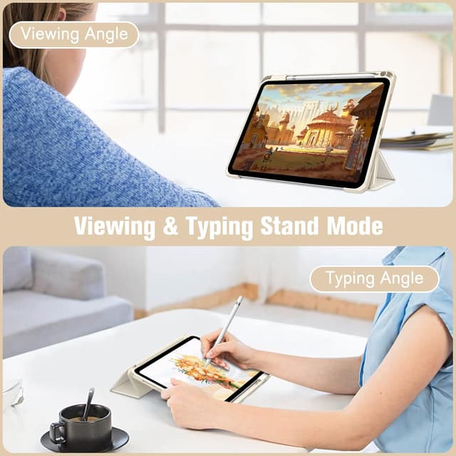 Detalle de Fintie Hybrid Hülle für iPad 11 (A16) / iPad 10.9 (2022) mit Stifthalter – stoßfeste Schutzhülle Starlight