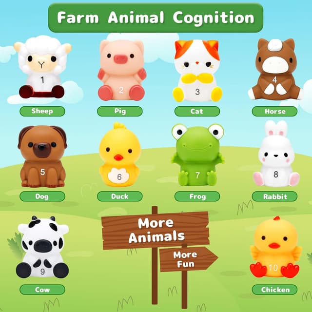 Thumbnail 5 de HappyGoLucky toddler farm animal toys for ages 1–4