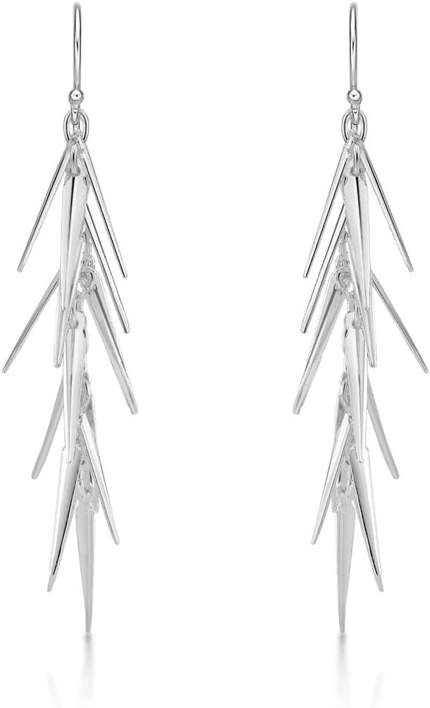 Detalle de Diamond Treats boucles d’oreilles pendantes en argent sterling 925 (67 mm) avec écrin cadeau