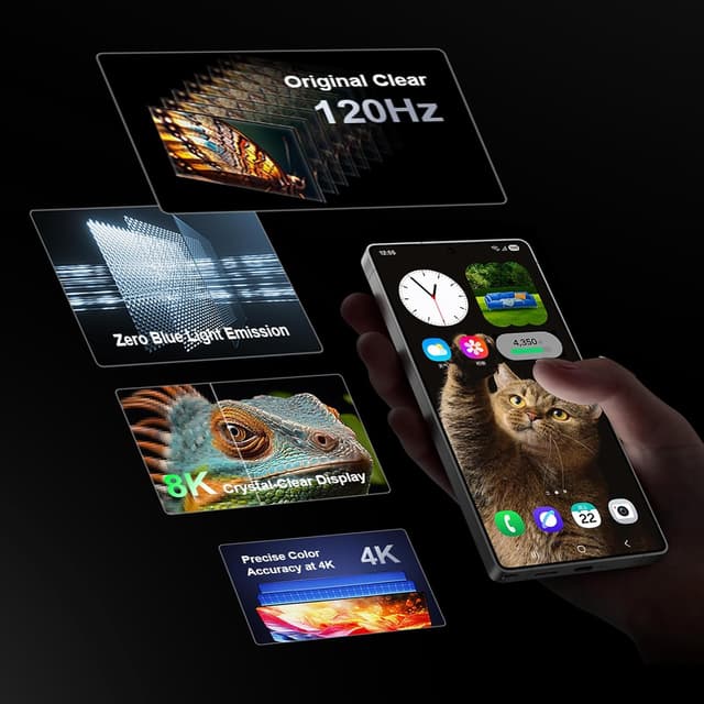 Detalle de SMARTDEVIL 3-Pack Tempered Glass Screen Protector for Samsung Galaxy S25/S24 (with fingerprint reader compatibility)