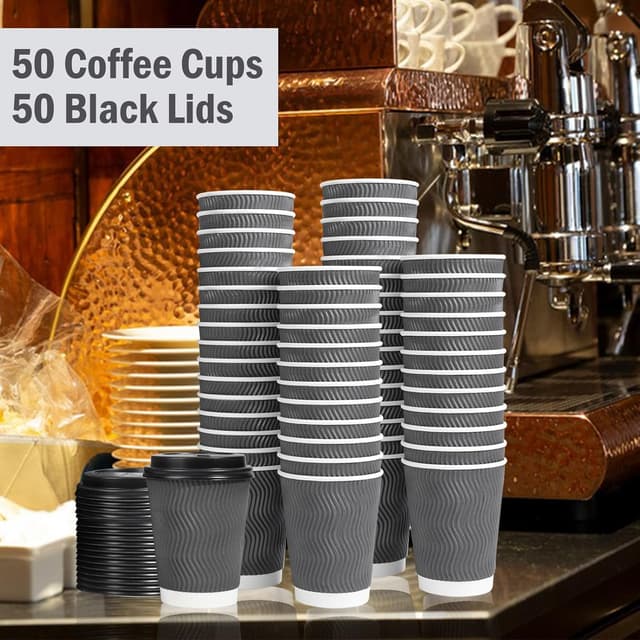 Thumbnail 4 de Lamosi 50-Pack 16 oz Insulated Coffee Cups ⚡