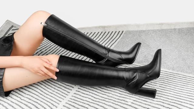 Detalle de COLETER Women's Knee High Boots Chunky Block Heel