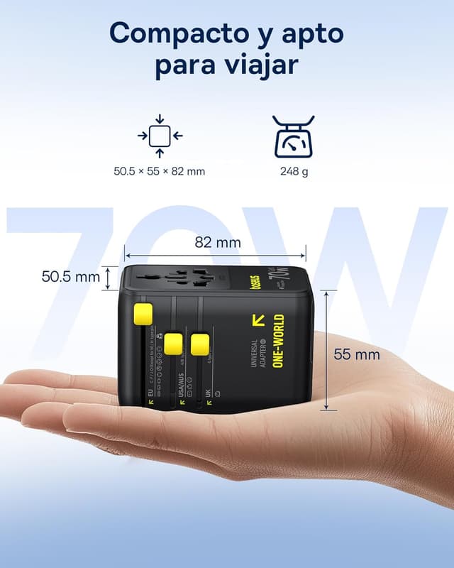 Thumbnail 5 de Baseus Enercore 70W Adaptador Universal de Corriente 🌍