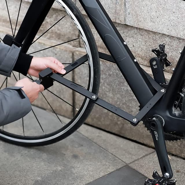 Detalle de DINOKA lucchetto per bici pieghevole da 100 cm in acciaio, con supporto e 2 chiavi