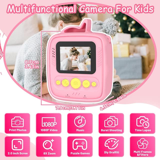Thumbnail 5 de Kids Instant Print Camera 48MP 32GB