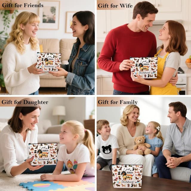 Thumbnail 6 de Cute Dachshund Makeup Bag – Canvas zip pouch for dachshund lovers, travel & daily essentials