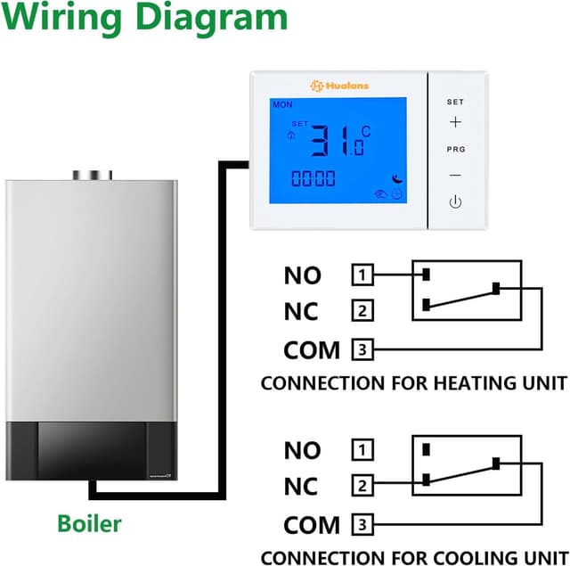 Thumbnail 3 de Termostato digitale da parete per caldaia a gas, 2 fili