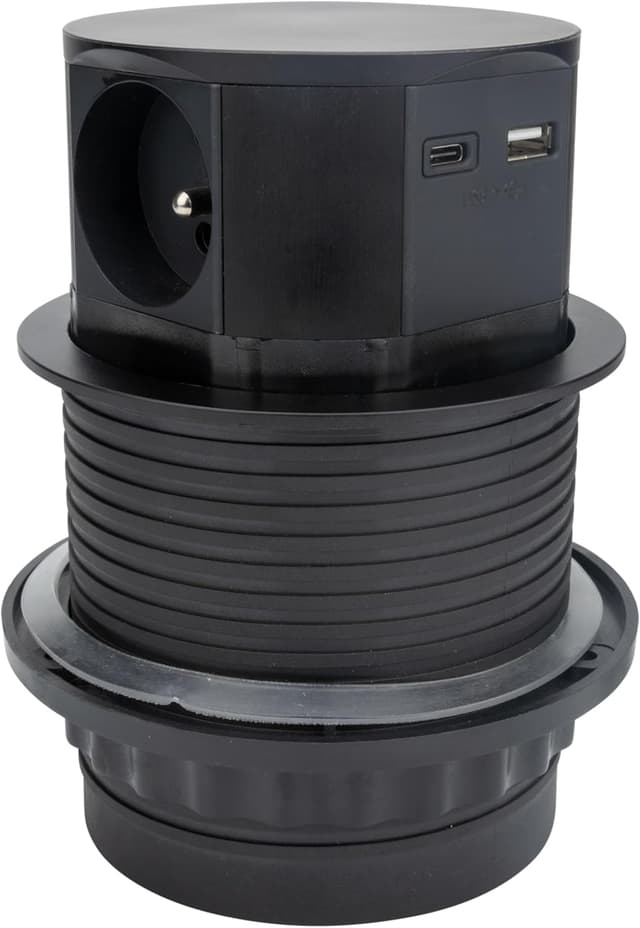 Thumbnail 1 de Otio Bloc multiprise Noir encastrable Compact