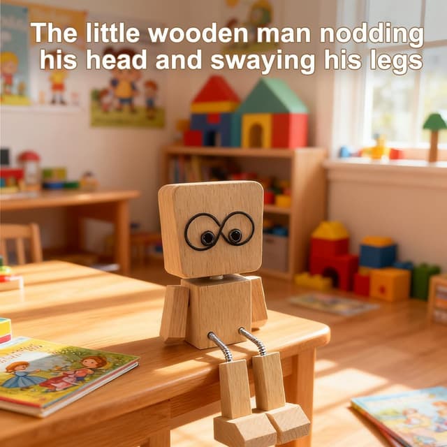 Detalle de Vicloon petite figurine en bois à bascule avec lunettes magnétiques