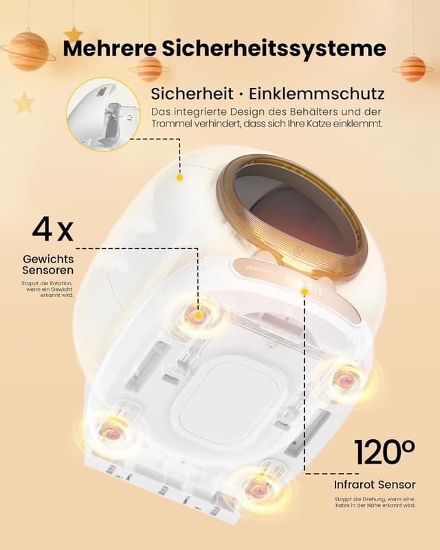 Thumbnail 6 de LELO PAWS selbstreinigende Katzentoilette mit Türvorhang, 65 l + 9 l, App-Steuerung (Golden)