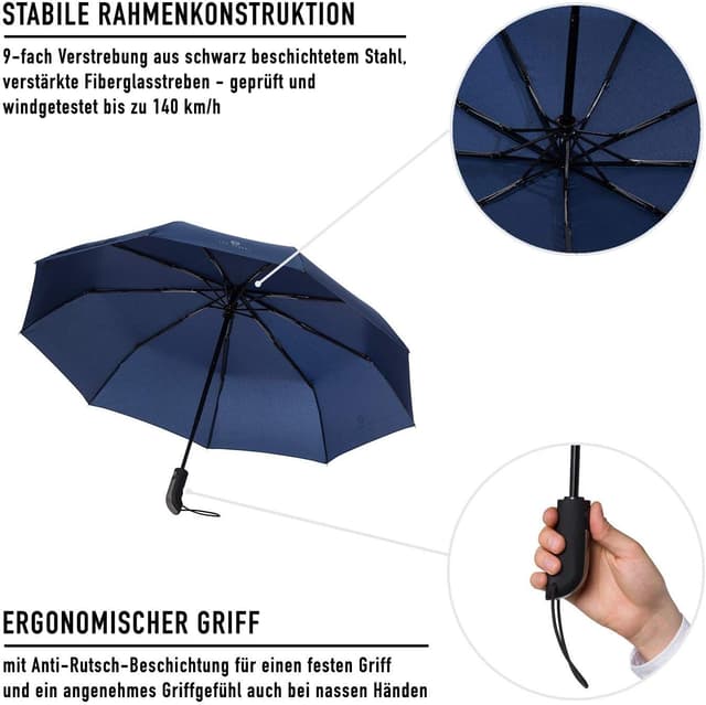 Thumbnail 4 de VON HEESEN Regenschirm sturmfest 140 km/h