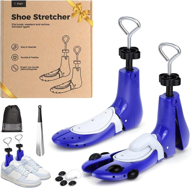 Detalle de MoeQuliee Schuhspanner Herren Damen – 3-Wege verstellbarer Schuhdehner für Länge, Breite & Höhe
