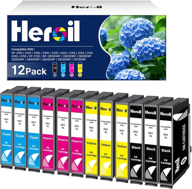 Detalle de Heroil 603XL Multipack compatibile con cartucce Epson 603 XL (12 pezzi)